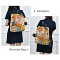 thumbnail image 4 of FORMRS Women's Travel Backpack Purse Anti-Theft Hidden Pockets Casual Shoulder Bag, Orange Cityscape Painting, 4 of 7