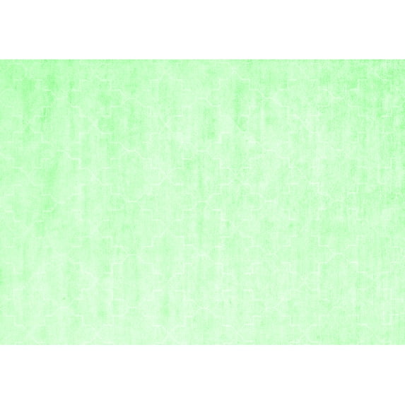 Ahgly Company Indoor Rectangle Solid Emerald Green Modern Area Rugs, 7' x 10'