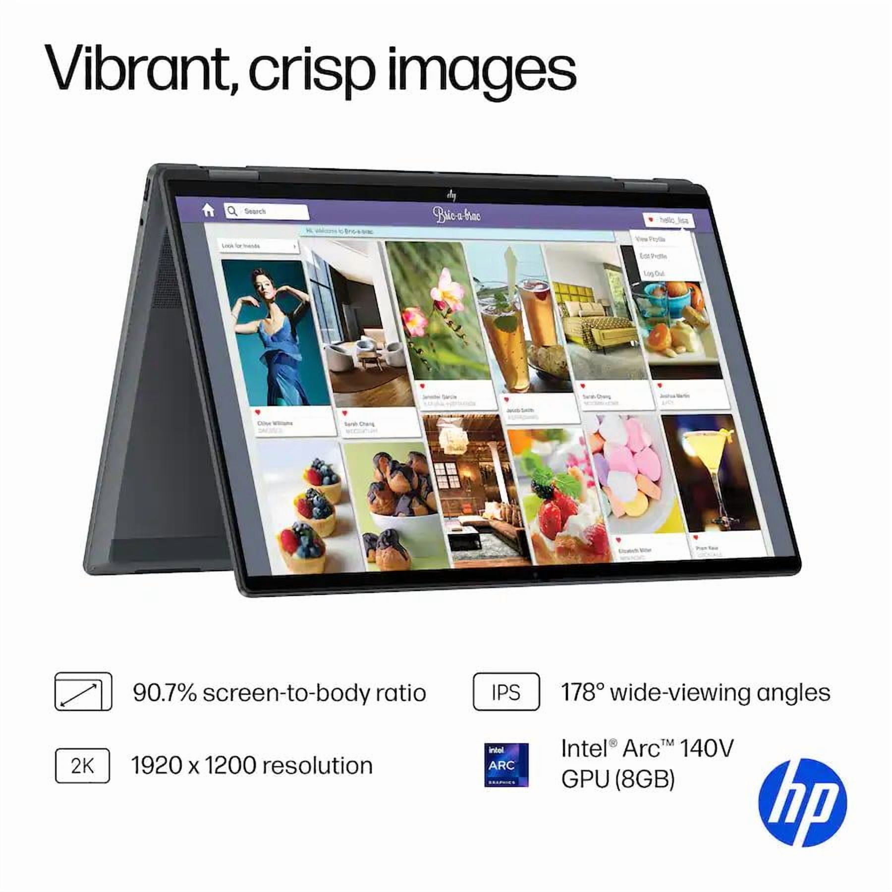 HP - OmniBook X Flip 2-in-1 - Copilot+ PC - 16" 2K Touch-Screen Laptop - Intel Core Ultra 7 - 16GB Memory - 1TB SSD - Eclipse Gray