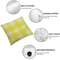thumbnail image 6 of BANET Yellow and White Throw Pillow Cover Set of 2, Checkered Pattern Picnic Design Inspired Classic Image, Decorative Square Covers for Couch Bed &amp; Sofa, Yellow White 18x18in, 6 of 7