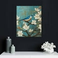 thumbnail image 4 of JEUXUS Blue Gold Blackgroud Flowers Birds Tree Branch Paintings Poster for Bedroom Blue and Gold Flowers Birds Print Artwork for for Living Room Office Kitchen Home Décor 12"x16, 4 of 4