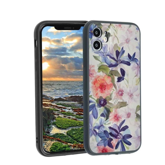 Flowers-116 Phone Case, Degined for iPhone 12 Case Men Women, Flexible Silicone Shockproof Case for iPhone 12