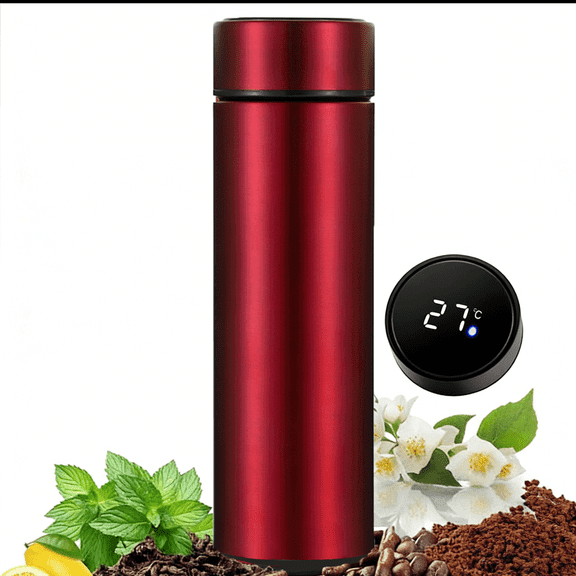 500ml Water Smart Insulated Water Bottle Stainless Steel Thermos Flask - Insulated Vacuum, Leak Proof, Keeps Drinks Hot/Cold - Ideal for Coffee, Tea, Water, for Travel Gym Office Hiking Outdoor Sport