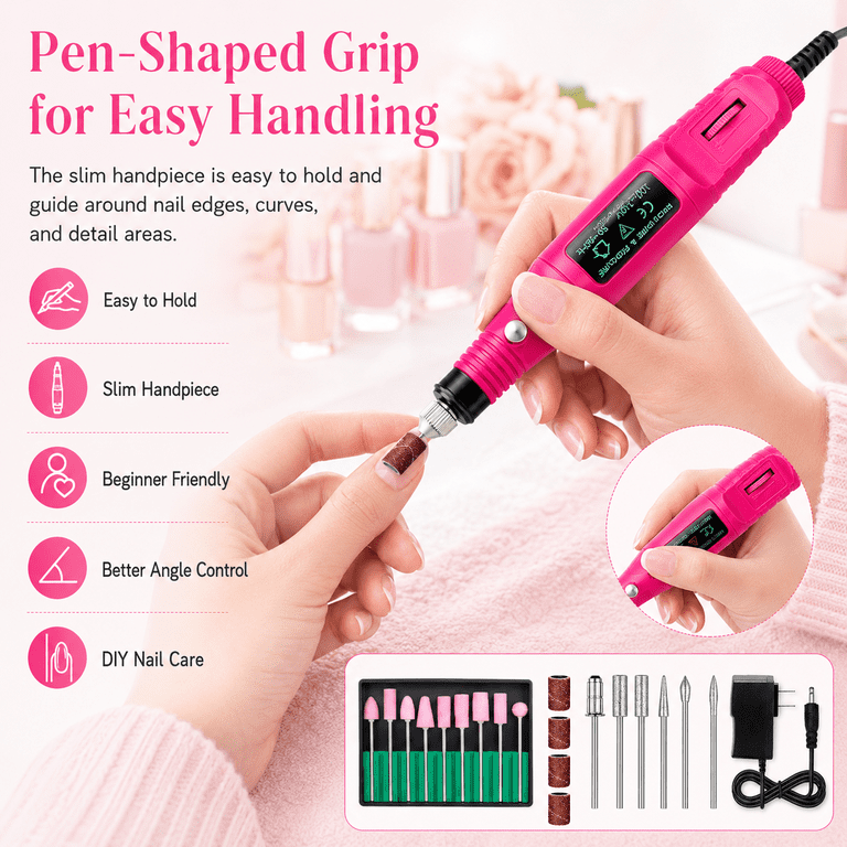 NIUTA 20000 RPM Electric Nail Drill Kit, Pink photo 2