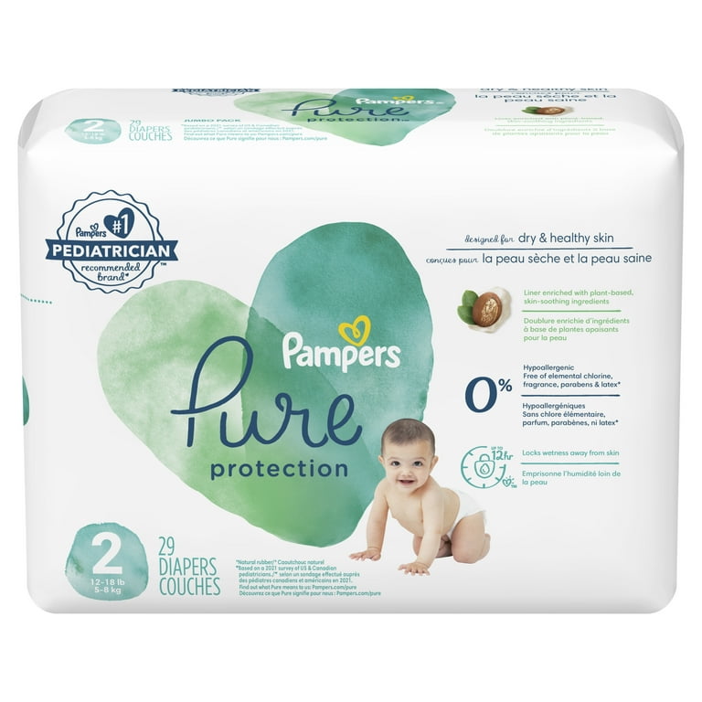 Pampers Pure Diapers Size 2, 29 Count (Select for More Options)
