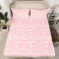 thumbnail image 2 of jejeloiu Victorian Baroque Damask Bed Sheets,Boho Bohemian Floral King Sheets,Pink Vintage Flowers Sheet Set For Girls Kids,Super Cozy Room Decor,4pcs, 2 of 7