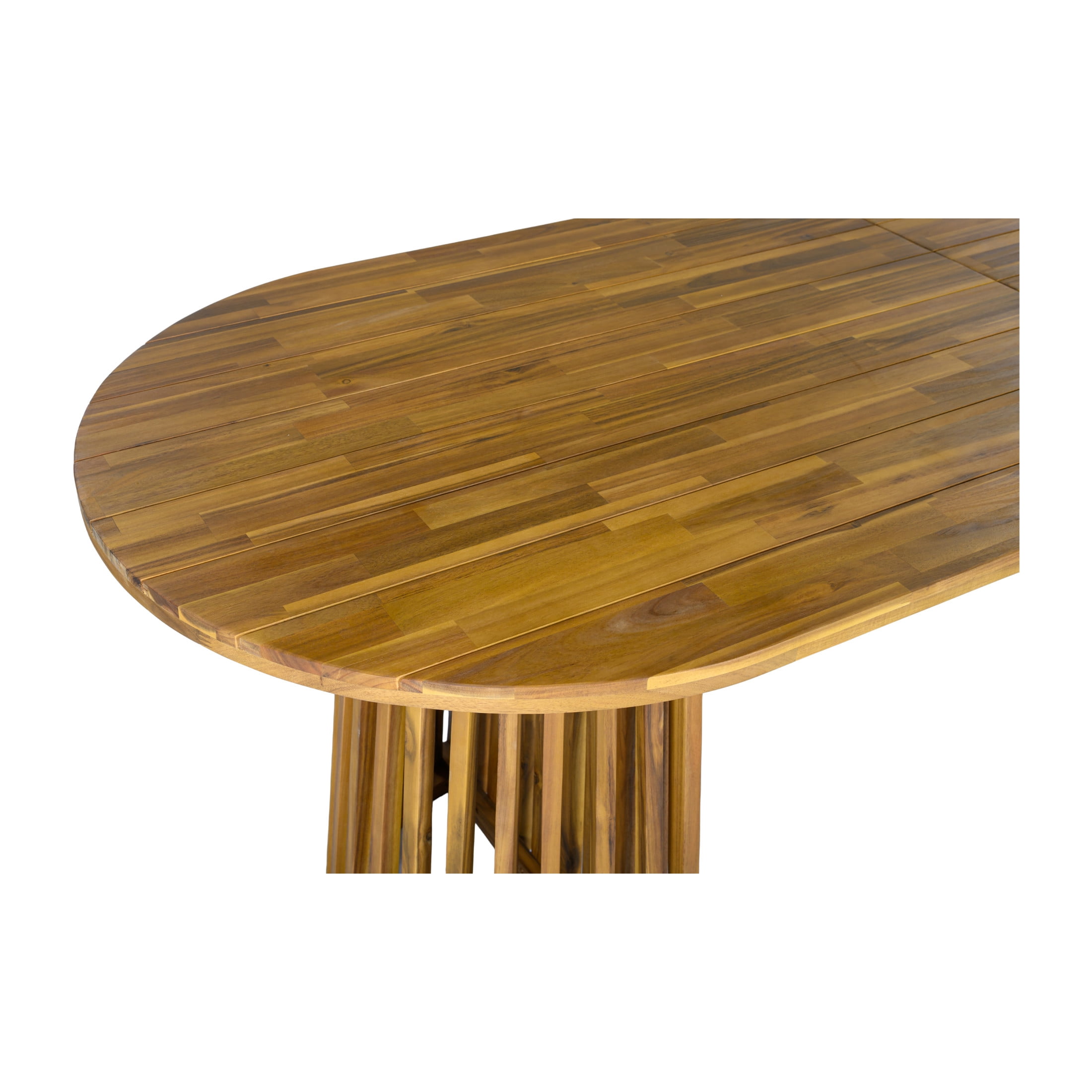 Christopher Knight Home 83" Oval Outdoor Dining Table, Acacia Wood Pedestal Base, Seats 6-8, Teak