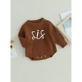 thumbnail image 3 of Bagilaanoe Newborn Baby Girl Knit Romper Sweater Long Sleeve Bodysuits Letter Embroidery Pullover 3M 6M 9M 12M 24M Infant Warm Jumpers Tops Fall Loose Knitwear, 3 of 8