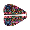 thumbnail image 5 of Yiaed Colorful Floral Embroidery Mexican Print Hair Cap with Button,Coral Fleece Hair Towel Wrap for Women Wet Hair,Quick Dry Turban for Wet Hair Long Thick Hair, 5 of 5