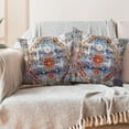 thumbnail image 6 of Boho Throw Pillow Covers 20x20 inch Set of 2 Monaco Rug Persian Carpet Double Sided Pattern Cotton Soft Pillow Case Cushion Cover Bohemian Pillowcase for Couch Sofa Bed Decorative, Red Blue, 6 of 6