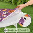thumbnail image 5 of Halloween Themed Elastic Table Cover for 52 Inch Round Table - Pumpkin Printed Washable Fabric Party Dining Room Decor, 5 of 6