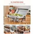 thumbnail image 6 of Wilprep 9L/9.5Q 4Pack Chafer Chafing Dish Buffet Sets Serving Pans Stainless Steel Food Warmer Full Size, 6 of 11
