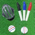 thumbnail image 4 of Golf Ball Marker Stencil Liner Alignment Tool 3 Line Drawing Marker Set for Men Women , with 3 pen, 4 of 8