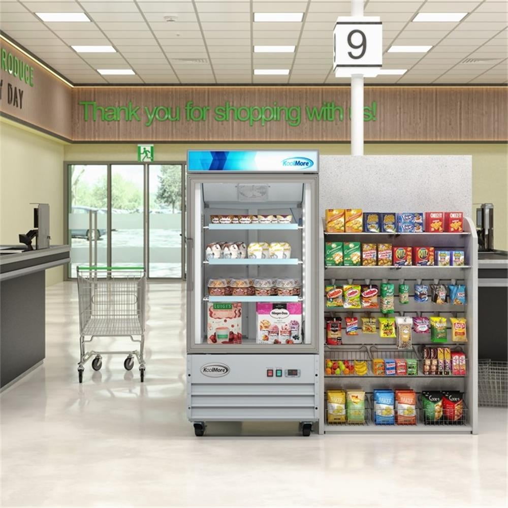 Pemberly Row 26" 1-Door Display Merchandiser Freezer 9 cu. ft. in White