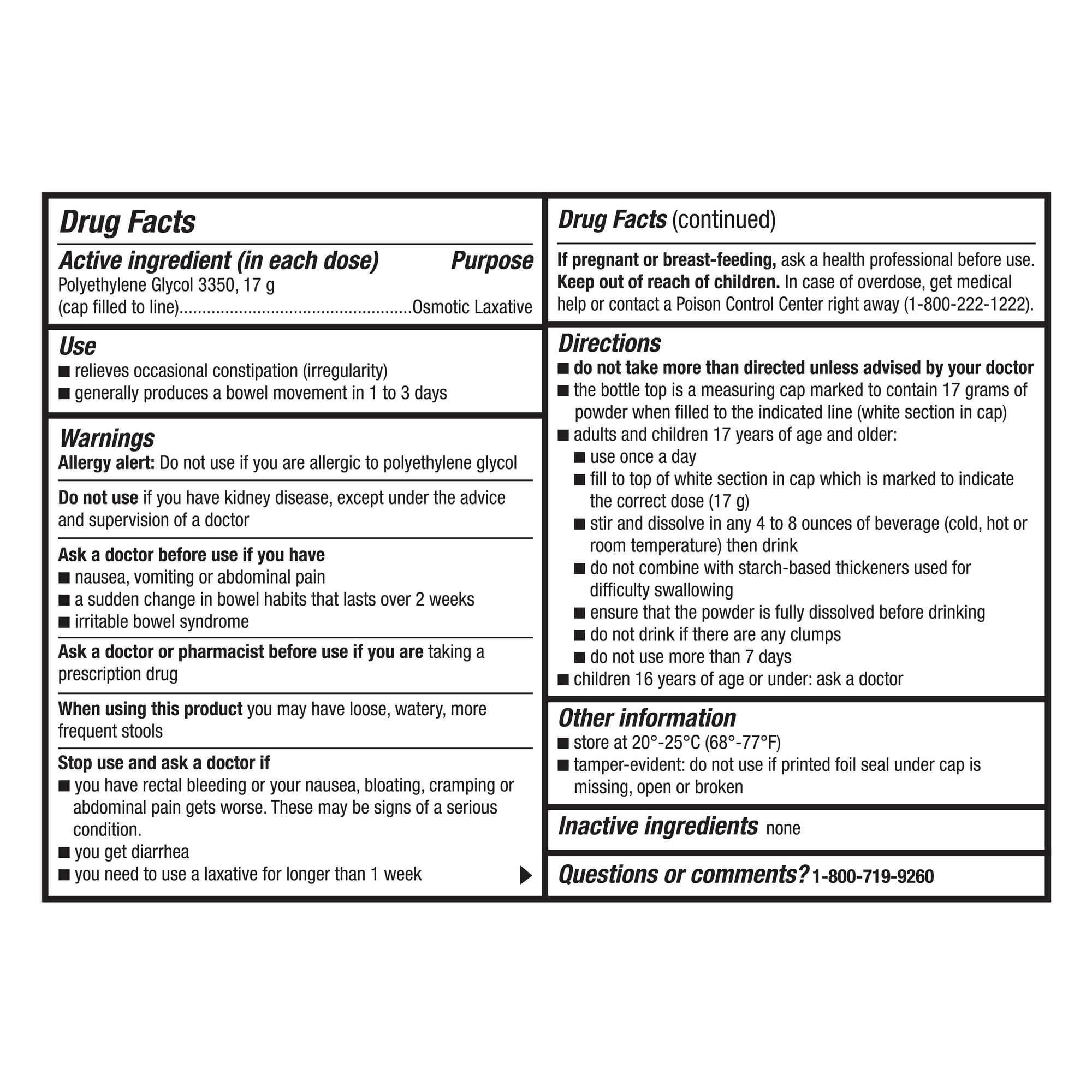 Equate ClearLAX Polyethylene Glycol 3350 Powder for Solution, Osmotic Laxative, Laxatives for Constipation, 26.9 oz, 45 Doses, Compare to MiraLAX Active Ingredient