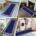 thumbnail image 4 of Kitchen Runner Rug Navy Blue Abstract Geometric Runner Rugs for Bedroom Hallway Entryway Stair, Back Print Border Area Rug Non-slip Washable Floor Carpet 2x6ft, 4 of 9
