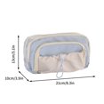 thumbnail image 2 of Woven Fabric Pencil Case, Large Capacity Stationery Organizer, Multipurpose Zippered Cosmetic and Electronic Accessory Bag, Washable Durable Material with Multiple Compartments and Front Pocket, 2 of 5