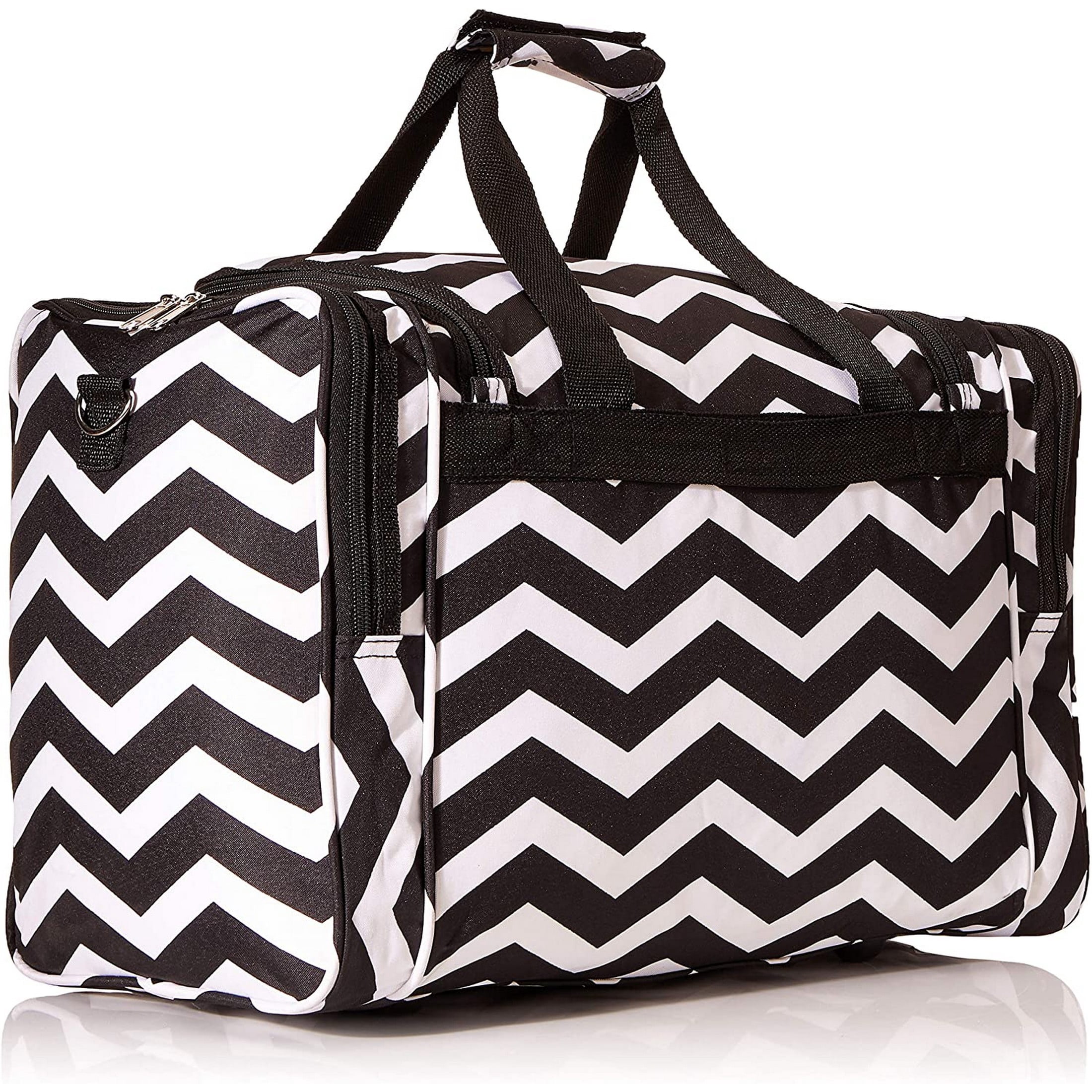CalBags Chevron 19-inch Duffel Bag, Black White