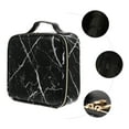 thumbnail image 2 of LEORX 1Pc Travel Makeup Bag with Comfortable Handle and Black Marbling Compartment Design, 2 of 5