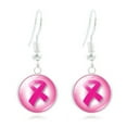 thumbnail image 4 of Rinsvye Pink Ribbon Stud Earrings Door Knocker Earrings For Women For Breast Cancer Awareness Dangle Hoop Earrings Stylish And Elegant Accessories Ear Studs Earring For Women Bling Hoop Earr, 4 of 7
