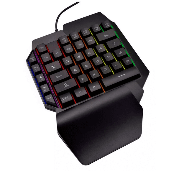 Teclado Gamer USB Retroiluminado a Una Mano Virtual Zone Negro