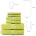 thumbnail image 5 of Juego de toallas verde hierba, algodón puro hilado en anillo de lujo, ecológico y fácil de limpiar, colección de ropa de baño de 6 piezas para uso diario, 5 of 5