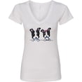 thumbnail image 3 of Inktastic Boston Terriers (dark Apparel) Women's V-Neck T-Shirt, 3 of 5