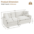 thumbnail image 4 of Rophefx 78.4" Modern Loveseat Sofa, Velvet Deep Seat Cloud Couches with Double Layer Cushion, 4 of 7