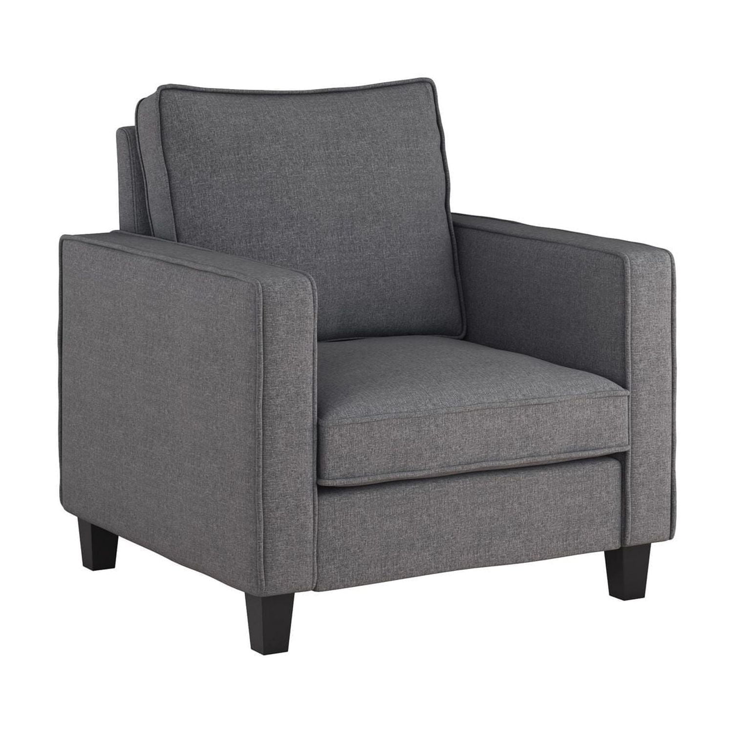 Fauteuil d'appoint d'intérieur rembourré en tissu Georgia de CorLiving avec pieds en bois