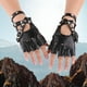 thumbnail image 4 of Guantes de cuero gótico punk PU de rendimiento Remaches Cinturón sin s Broche negro Yuyangstore Guantes de mujer, 4 of 6