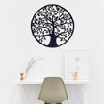 thumbnail image 4 of Decoración de pared de árbol de la vida de metal, silueta artística para regalo, decoración de interior, exterior, jardín, hogar (negro, 28 x 28 cm), 4 of 5
