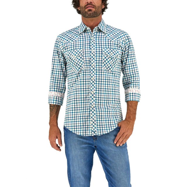 Camisa Vaquera Wrangler Hombre Manga Larga 51M verde CH
