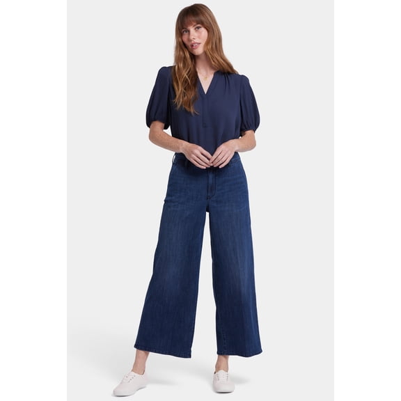 NYDJ Women's Wide Leg Trouser Ankle Jeans With High Rise