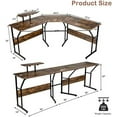 LShaped Reversible Computer Desk 2 Person Long Computer Workstation w