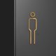 thumbnail image 3 of Letrero de baño con símbolos acrílicos, letrero para puerta de baño, placa colgante, señalización para baño Hombres de oro, 3 of 9