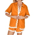 thumbnail image 2 of Fankiway Ensemble Décontracté pour Femmes, Pyjama à Manches Courtes, Ensemble de Vêtements pour Femmes, Ensemble 2 Pcs, 2 of 9