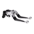 thumbnail image 1 of Palancas de freno y embrague cortas largas para Yamaha YZF R1, ajustables en 6 posiciones, palanca de manillar de motocicleta de aleación de aluminio, cabeza tono plateado, mango negro, 1 of 1