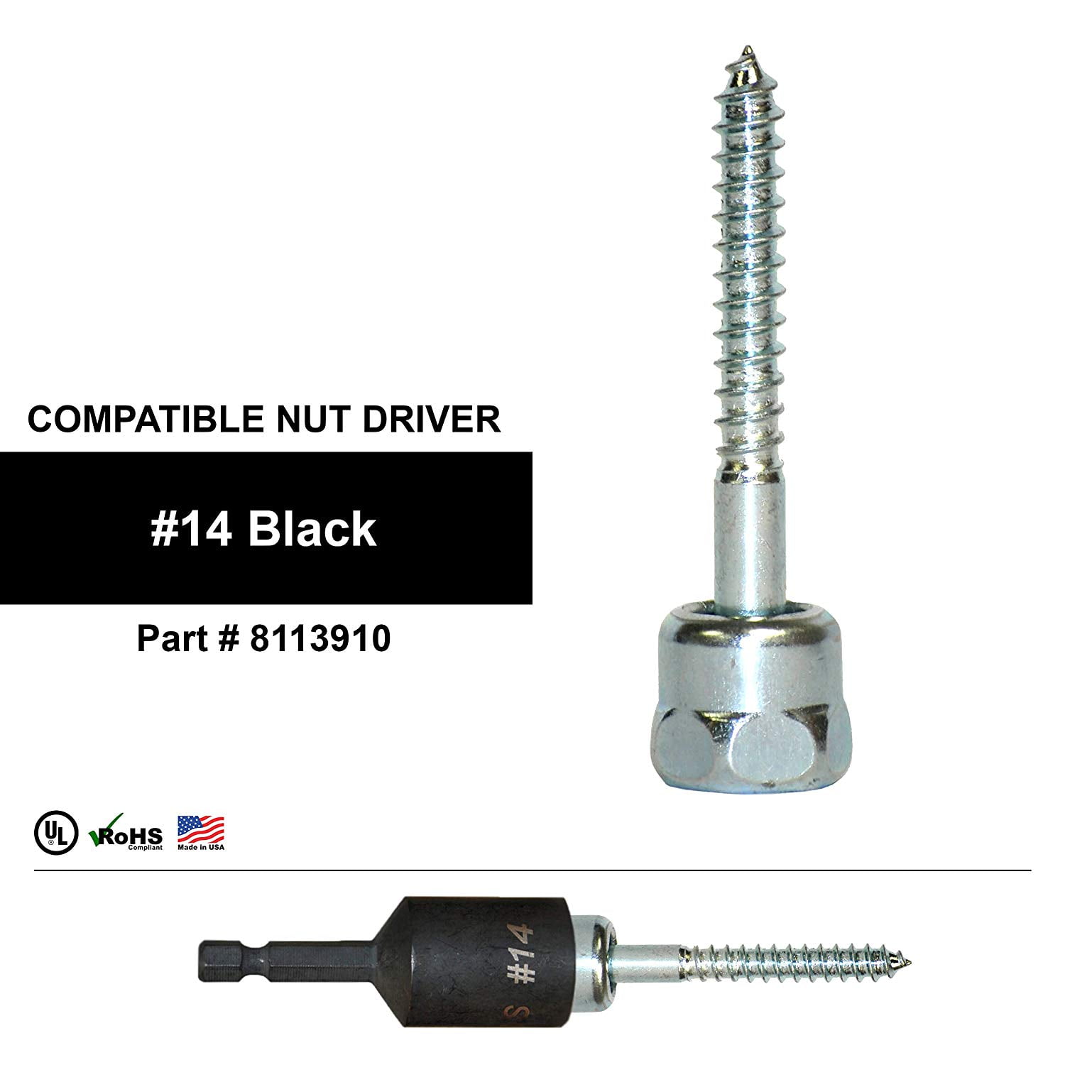 1/4 x 3 in. Sammys Rod Anchor Super Screw, 3/8 in. Threaded Rod Fitting, for Wood (Pkg.=25)