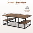 thumbnail image 3 of Gymax Table Basse avec Rangement Table Centrale Rectangulaire avec Étagères Ouvertes Table à Thé, 3 of 10