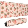 thumbnail image 1 of Pink Strawberry Gaming Mouse Pad 31.5x11.8 Inch XL Mouse Pad Mat with NonSlip Base Desk Pad Mat Stitched Edges for Home Office Game, Add a Sweet and Stylish Touch to Your Desk, 1 of 6