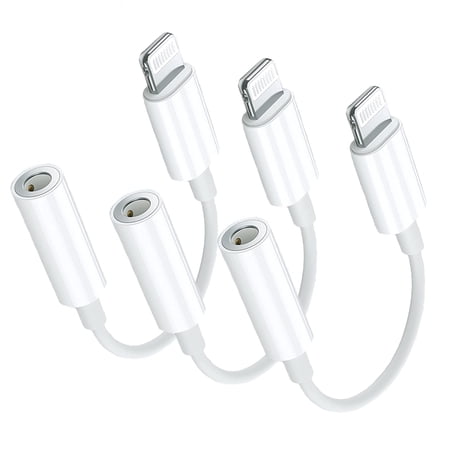 Apple MFi Certified 3 Pack Aprolink Lightning to 3.5 mm Headphone Jack ...