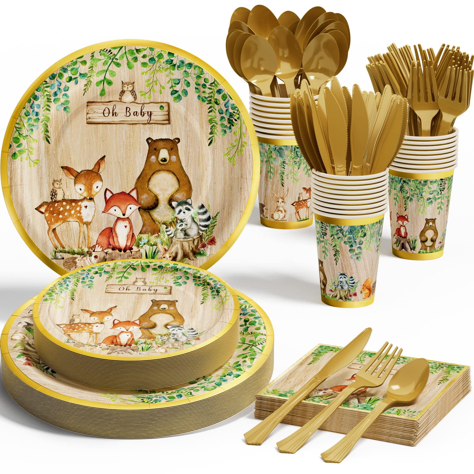 Woodland Baby Shower Decorations Supplies 175PCS Forest