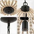 thumbnail image 5 of JONATHAN Y Abril 12.5" 1-Light Rustic Bohemian Iron/Wood Bead LED Pendant, Oil Rubbed Bronze/Brown, 5 of 11