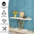 Ktaxon 42" Console Entryway Table, Modern Hallway Table Behind Sofa