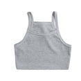 thumbnail image 1 of TZEWGL Crop Top Décontracté pour Fille Garçon Sans Manches Couleur Unie Col Rond Blouse pour Filles Garçons Taille 4-5T, 1 of 4