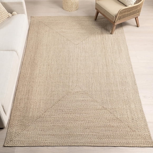 nuLOOM Braided Lefebvre Indoor/Outdoor Rug, 4' x 6' Oval, Tan