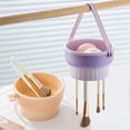 thumbnail image 2 of Apricot Silicone Brush Cleaner and Drying Rack with Detachable Handle for Effective Makeup Tool Storage, 2 of 8