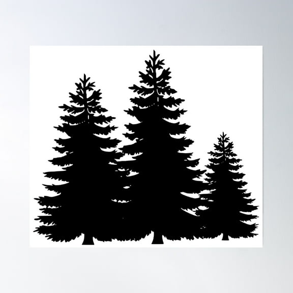 Pine Tree Forest Poster Wall Art, Modern Wall Decor, 8x12 UNFRAMED