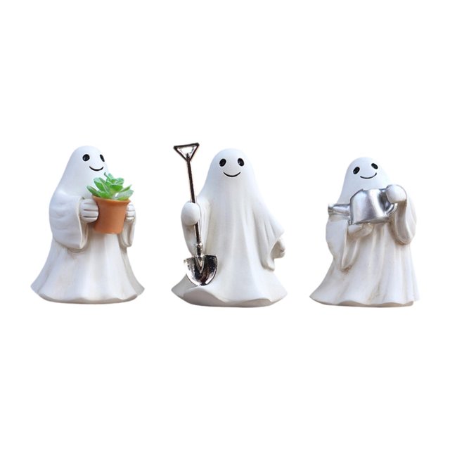 3 figuras de , bonitas estatuas de jardín, decoraciones coleccionables, esculturas para estantería, maceta, escritorio, patio interior y