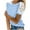 Sky Blue, variant on Casual Women's Striped Short Sleeve T-Shirt with Lace Trim, Round Neck Fashion Top